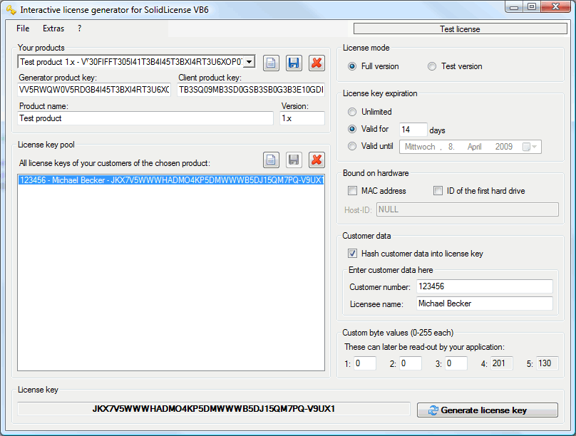 SolidLicense .VB6 1.2.10 screenshot