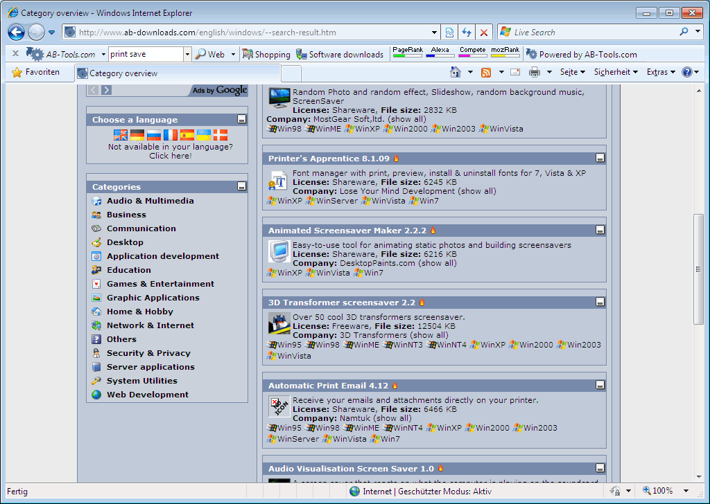 Search Toolbar screenshot Search Toolbar screenshot