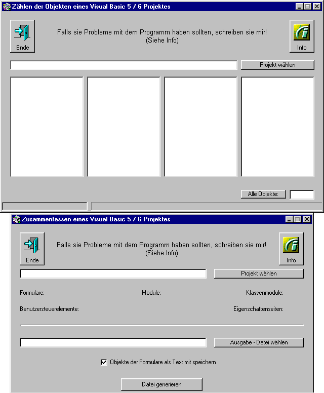Screenshot vom Programm: Tools für VB 5 / 6