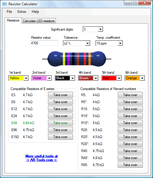 Resistor Calculator v1.0.1 Screenshot